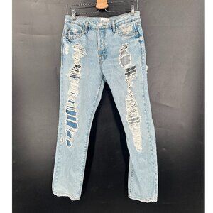 FRAME denim Le slouch Drenched distressed destroyed high rise straight leg 27